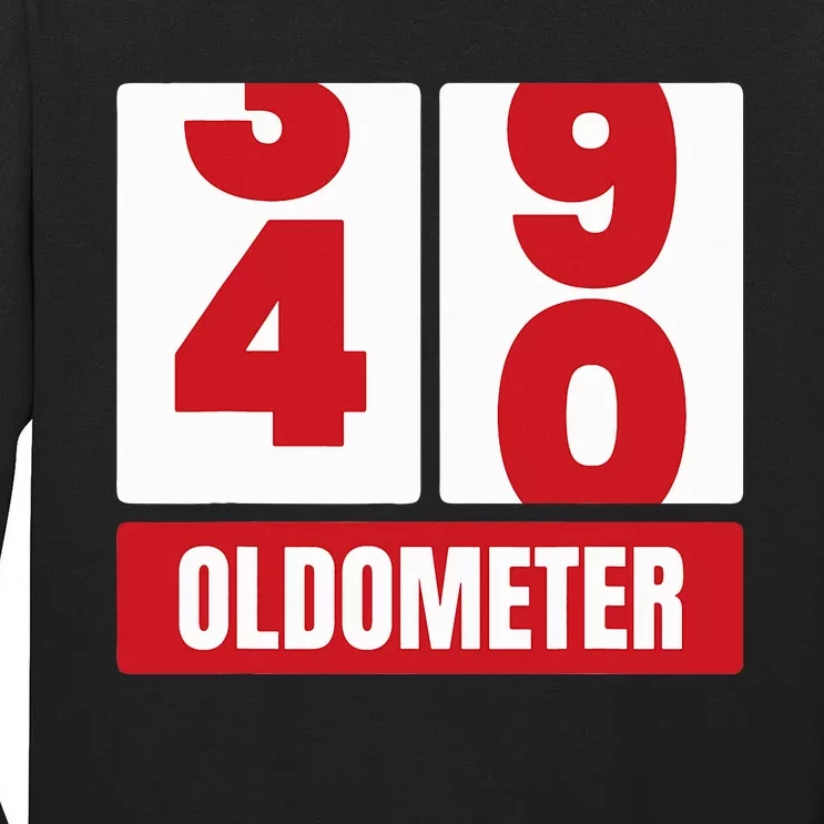 40th 40 Birthday Funny Gift Oldometer Tall Long Sleeve T-Shirt