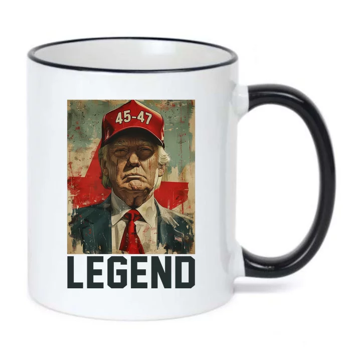 45 47 Donald Trump 2024 Legend Vintage Black Color Changing Mug