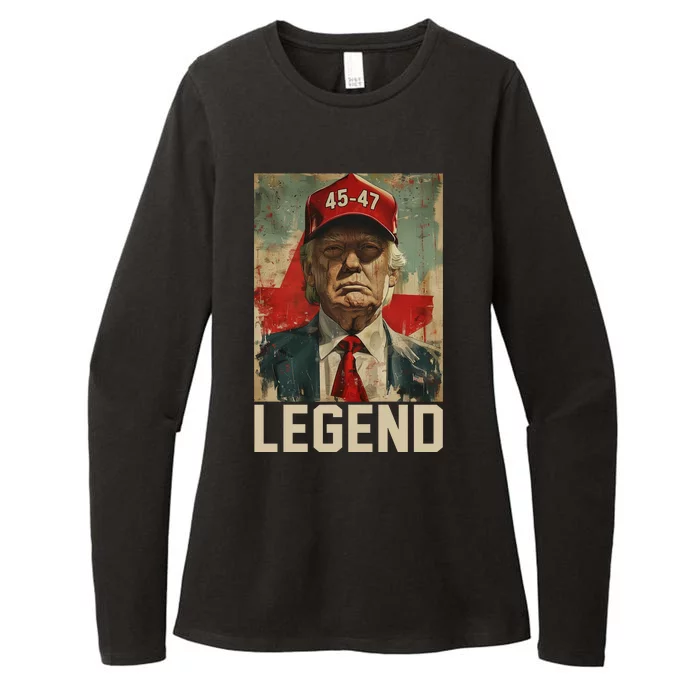 45 47 Donald Trump 2024 Legend Vintage Womens CVC Long Sleeve Shirt