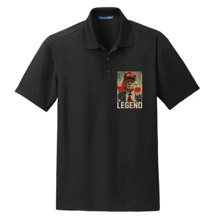 45 47 Donald Trump 2024 Legend Vintage Dry Zone Grid Performance Polo