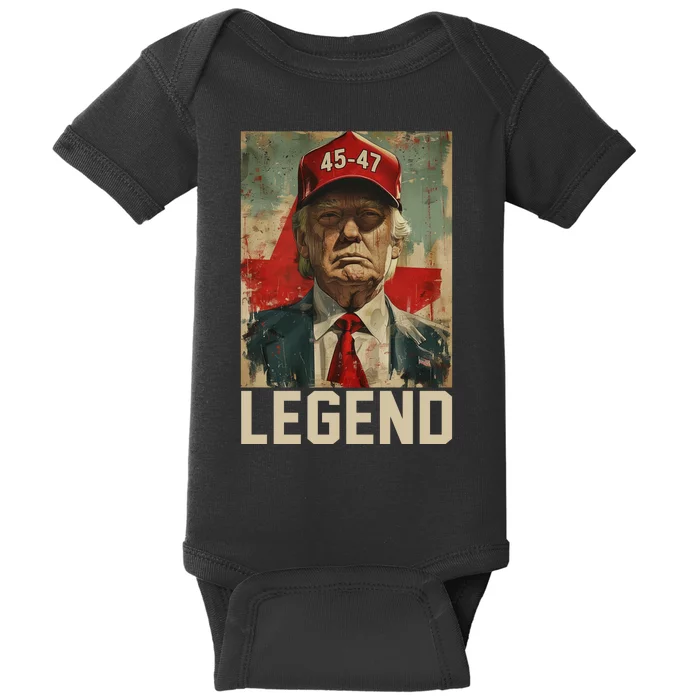 45 47 Donald Trump 2024 Legend Vintage Baby Bodysuit