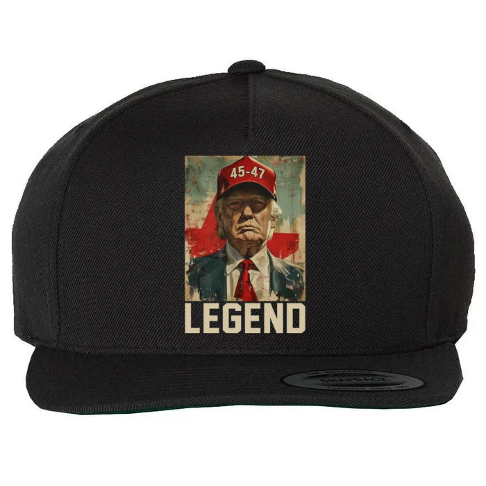 45 47 Donald Trump 2024 Legend Vintage Wool Snapback Cap