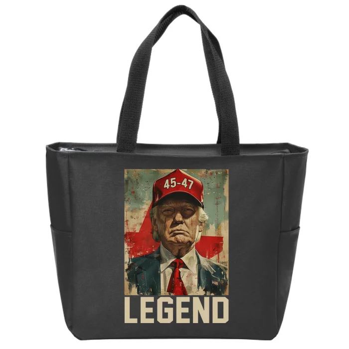 45 47 Donald Trump 2024 Legend Vintage Zip Tote Bag