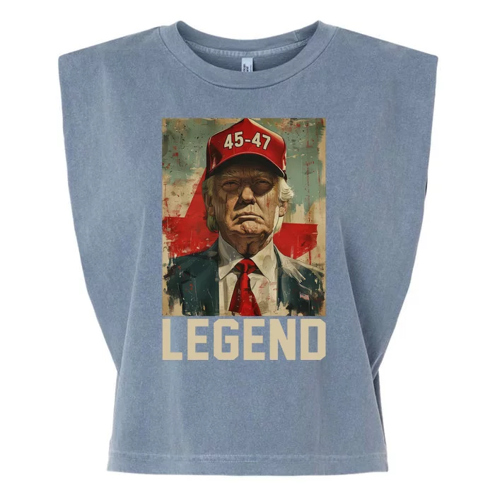 45 47 Donald Trump 2024 Legend Vintage Garment-Dyed Women's Muscle Tee