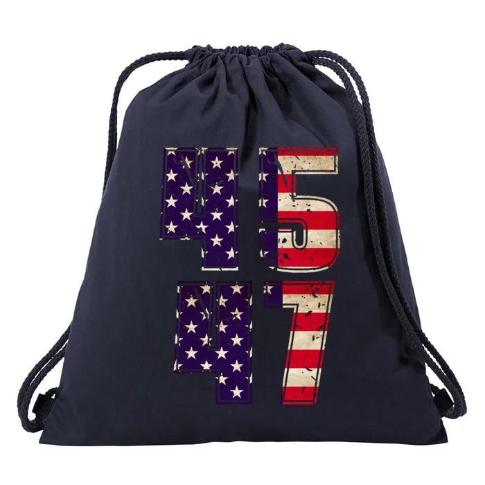 45 47 Gift Save America Trump 2024 Conservative Patriot Gift Drawstring Bag