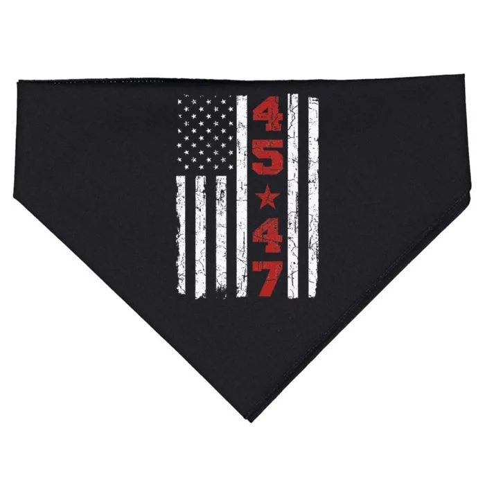 45 47 Trump Vintage Usa Flag 2024 President Election USA-Made Doggie Bandana