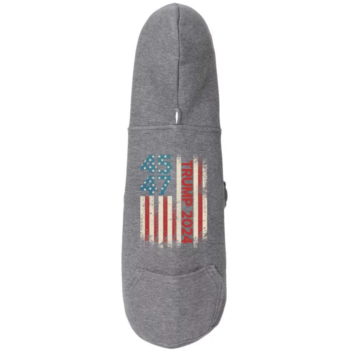 45 47 Trump 2024 Vintage Usa Flag President Election Politic Gift Doggie 3-End Fleece Hoodie