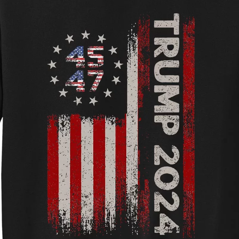 45 47 Trump 2024 American Flag Sweatshirt