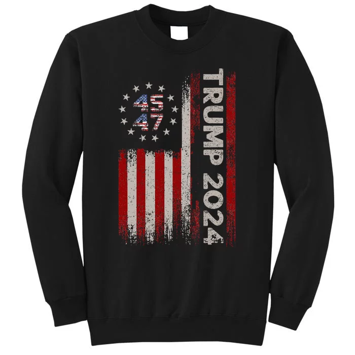 45 47 Trump 2024 American Flag Sweatshirt