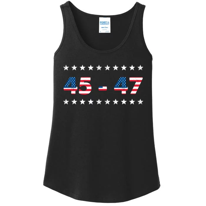 45 47 Trump 2024 T Shirt Support Donald Trump Ladies Essential Tank