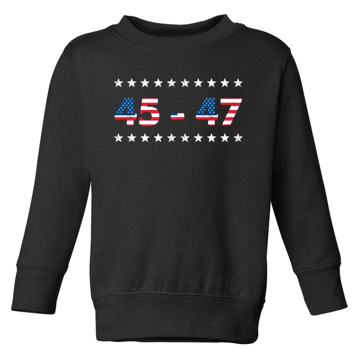 45 47 Trump 2024 T Shirt Support Donald Trump Toddler Sweatshirt