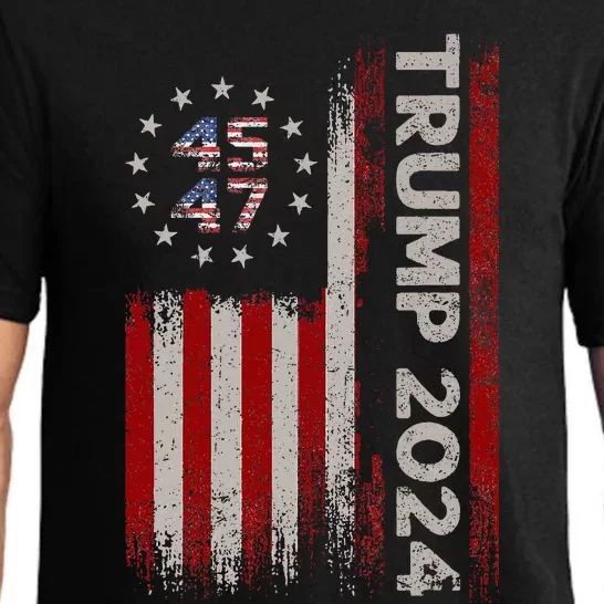 45 47 Trump 2024 American Flag Pajama Set