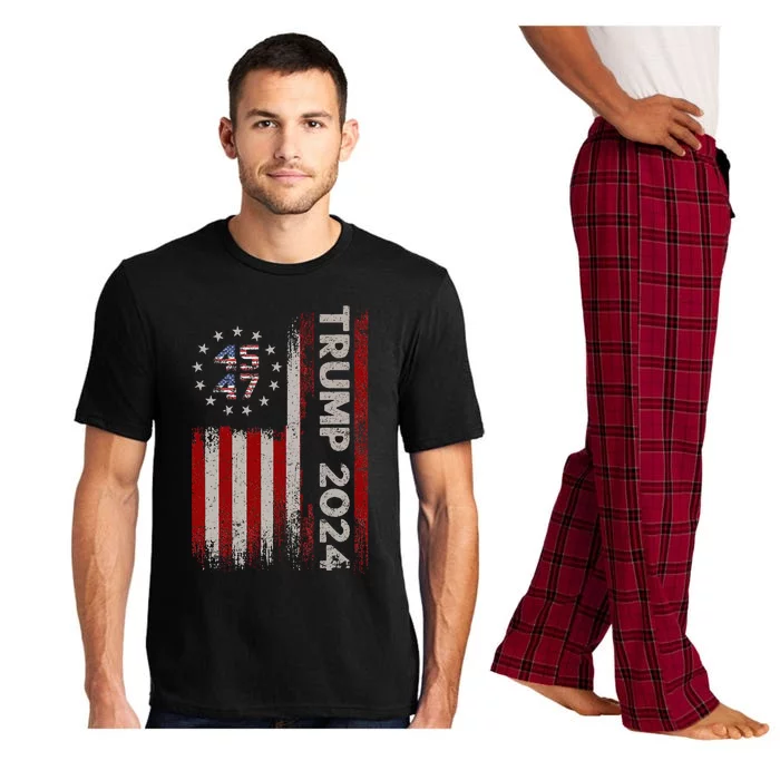 45 47 Trump 2024 American Flag Pajama Set