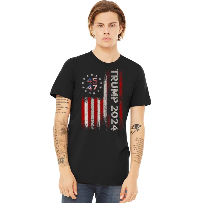 45 47 Trump 2024 American Flag Premium T-Shirt