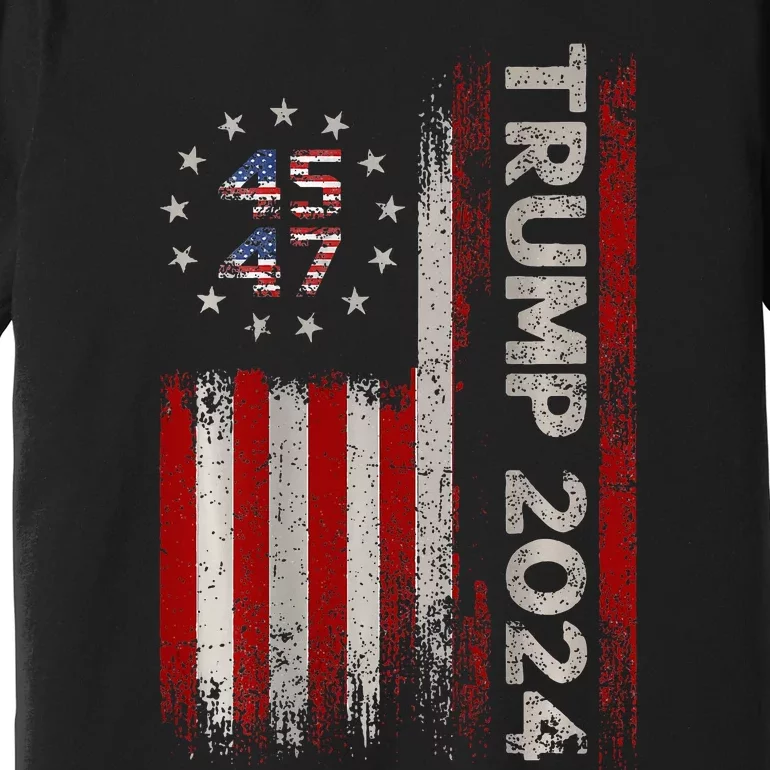 45 47 Trump 2024 American Flag Premium T-Shirt