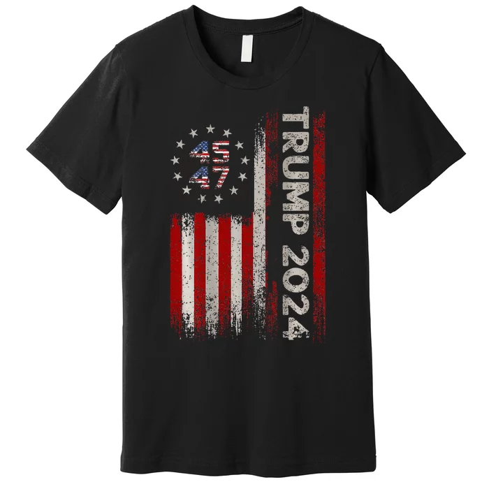 45 47 Trump 2024 American Flag Premium T-Shirt