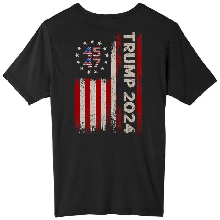 45 47 Trump 2024 American Flag Front And Back Front & Back ChromaSoft Performance T-Shirt