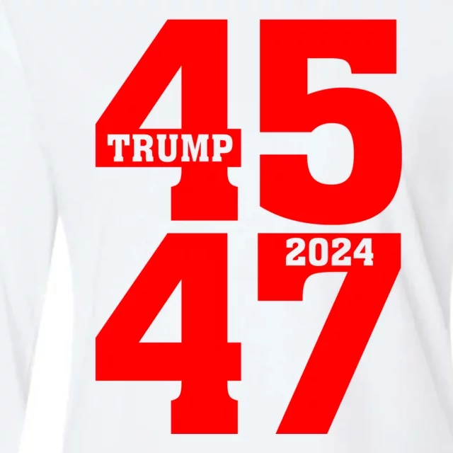 45 47 Trump 2024 Funny Trump 2024 Womens Cotton Relaxed Long Sleeve T-Shirt