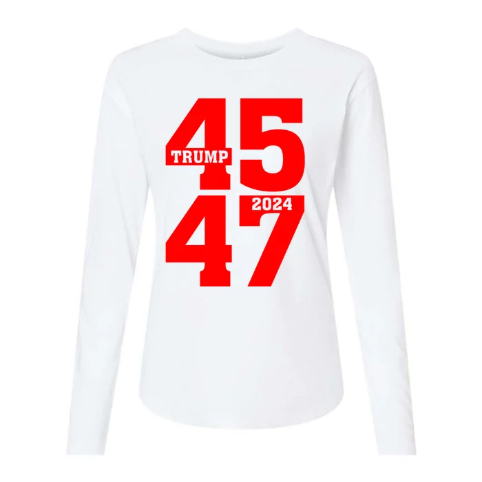 45 47 Trump 2024 Funny Trump 2024 Womens Cotton Relaxed Long Sleeve T-Shirt