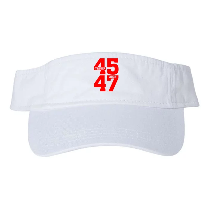 45 47 Trump 2024 Funny Trump 2024 Valucap Bio-Washed Visor