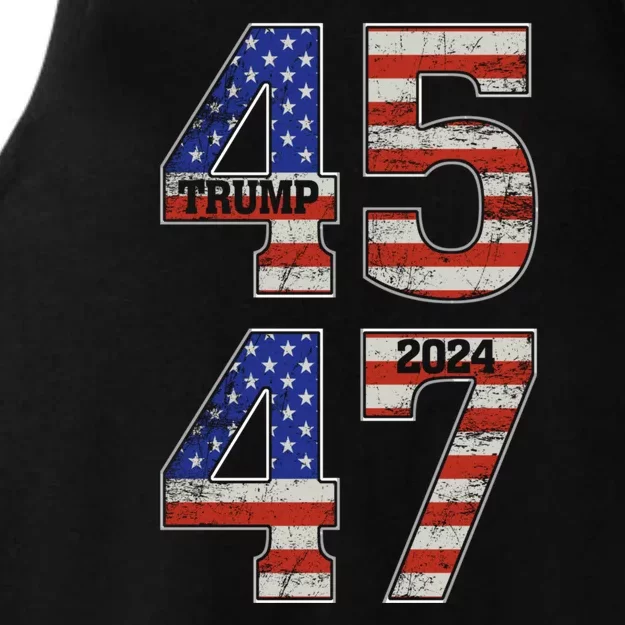 45 47 Trump 2024 Funny Trump 2024 Ladies Tri-Blend Wicking Tank