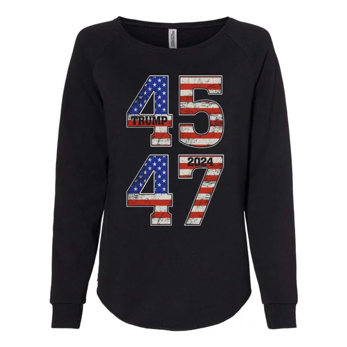 45 47 Trump 2024 Funny Trump 2024 Womens California Wash Sweatshirt