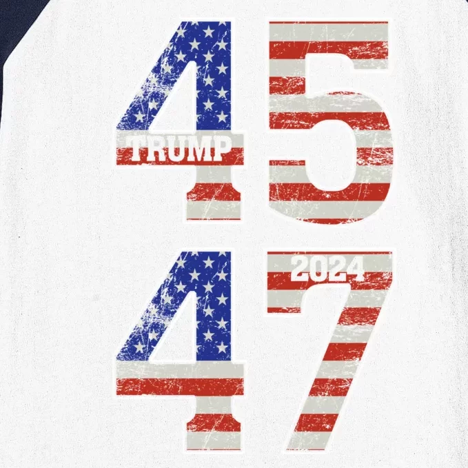 45 47 Trump 2024 Funny Trump 2024 Baseball Sleeve Shirt