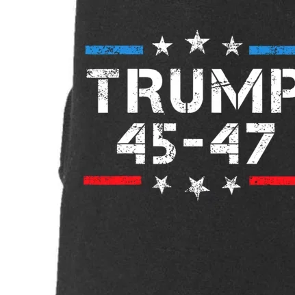 45 47 Trump 2024 American Flag Doggie 3-End Fleece Hoodie