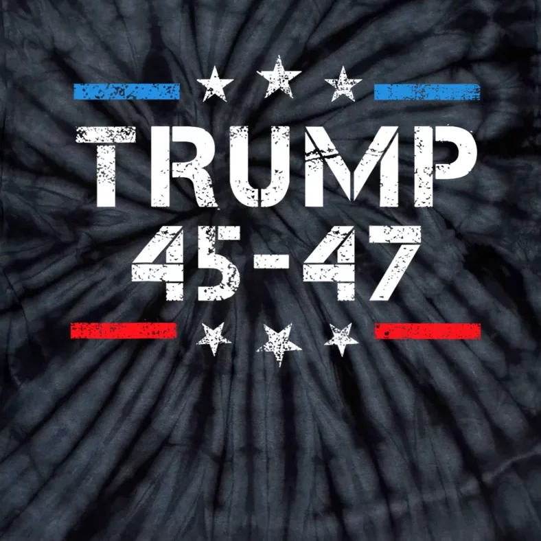 45 47 Trump 2024 American Flag Tie-Dye T-Shirt