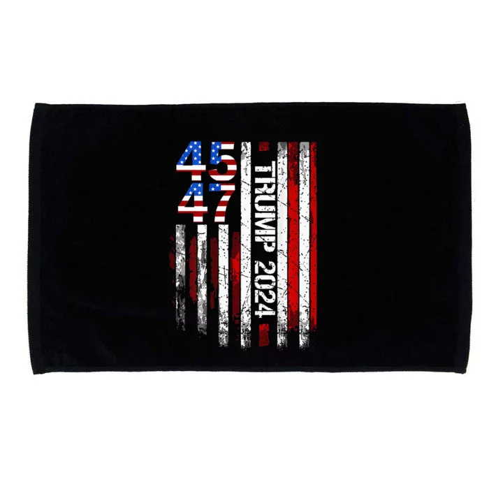 45 47 Trump 2024 American Flag Microfiber Hand Towel