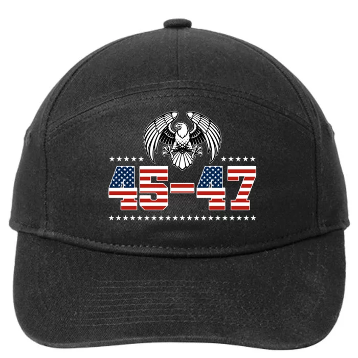 45 47 Trump Wins 2024 Election 7-Panel Snapback Hat