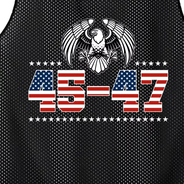 45 47 Trump Wins 2024 Election Mesh Reversible Basketball Jersey Tank