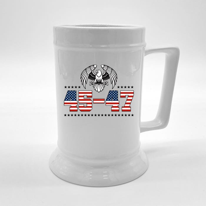 45 47 Trump Wins 2024 Election Front & Back Beer Stein