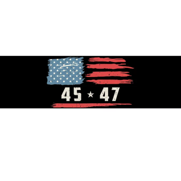 45 47 Trump President Vintage American Flag 2024 Bumper Sticker