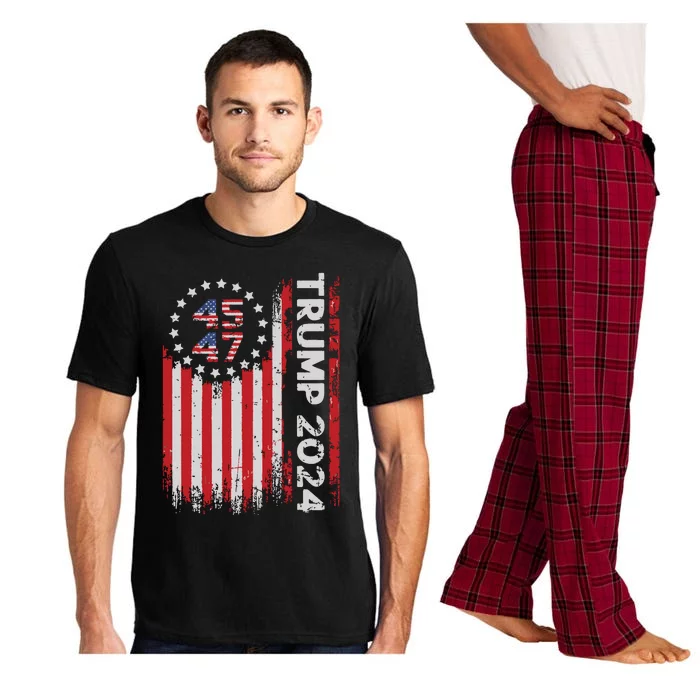 45 47 Trump 2024 American Flag Pajama Set