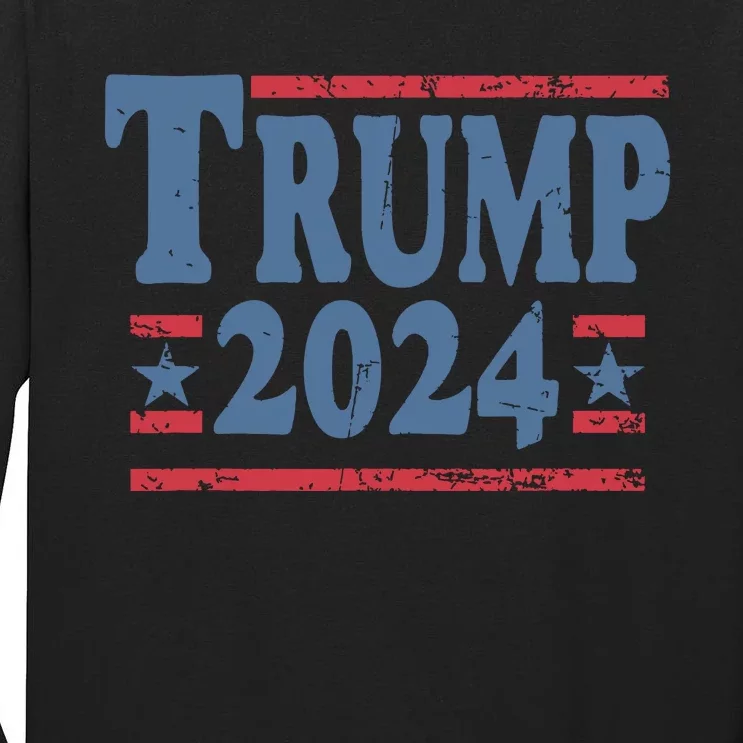 45 47 Trump 2024 American Flag Tall Long Sleeve T-Shirt