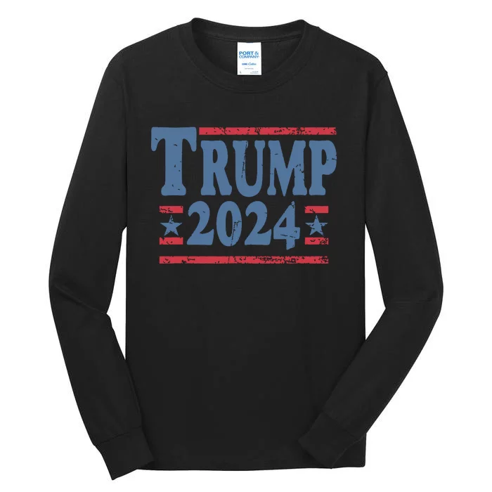 45 47 Trump 2024 American Flag Tall Long Sleeve T-Shirt