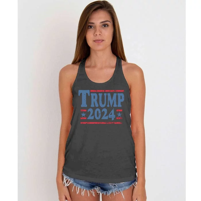 45 47 Trump 2024 American Flag Women's Knotted Racerback Tank