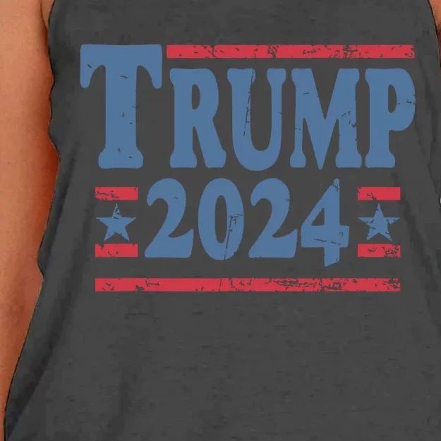 45 47 Trump 2024 American Flag Women's Knotted Racerback Tank