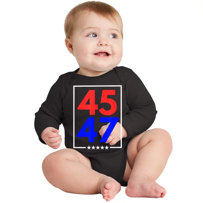 45 47 Trump 2024 Trendy Baby Long Sleeve Bodysuit