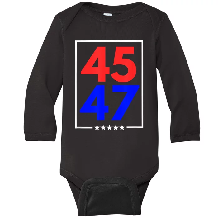 45 47 Trump 2024 Trendy Baby Long Sleeve Bodysuit