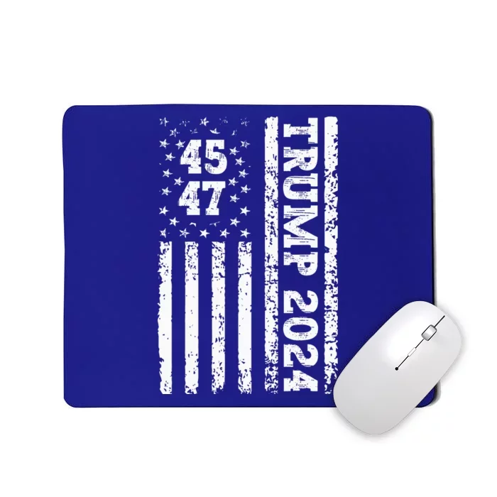 45 47 Trump 2024 American Flag Mousepad