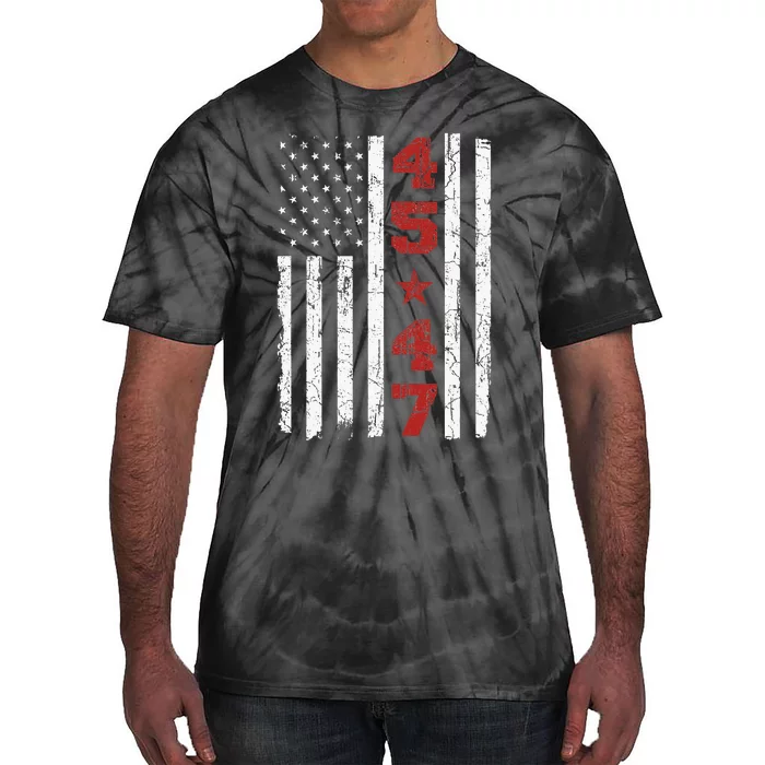 45 47 Trump Vintage Usa Flag 2024 President Election Tie-Dye T-Shirt