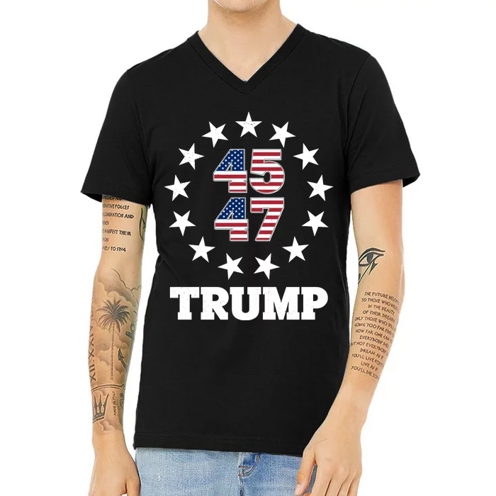 45 47 Trump V-Neck T-Shirt