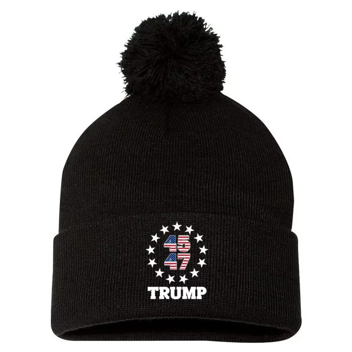 45 47 Trump Pom Pom 12in Knit Beanie