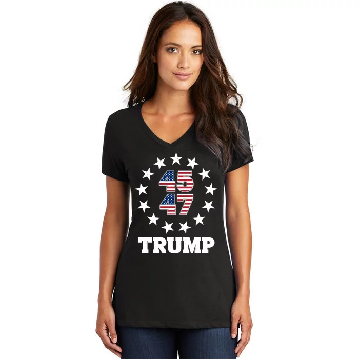 45 47 Trump Women's V-Neck T-Shirt