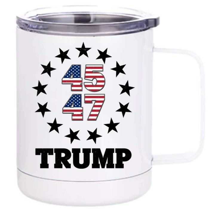 45 47 Trump Front & Back 12oz Stainless Steel Tumbler Cup