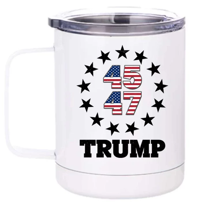 45 47 Trump Front & Back 12oz Stainless Steel Tumbler Cup