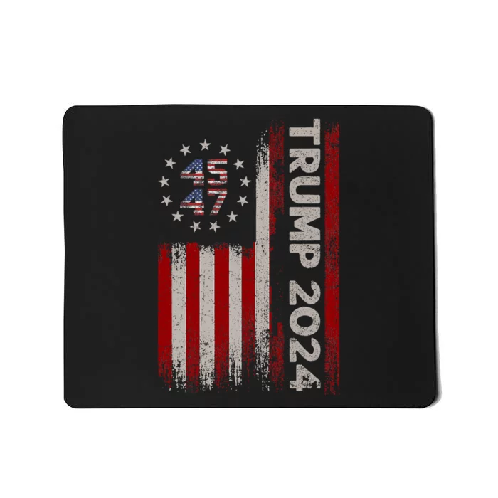 45 47 Trump 2024 American Flag Mousepad