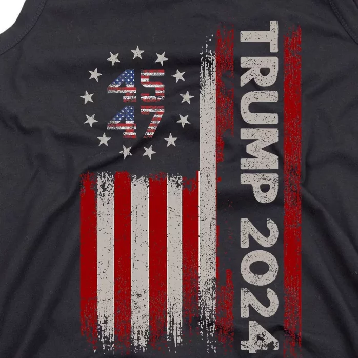 45 47 Trump 2024 American Flag Tank Top